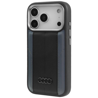 Kapak telefoni Audi Case A6 për iPhone 17 Pro, lëkurë sintetike, MagSafe, i zi