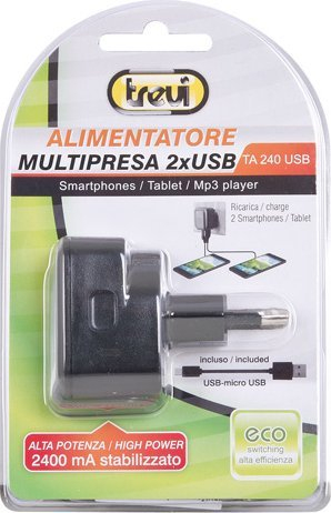 Karikues muri Trevi TA 240 USB, 2xUSB, 2400 mA, i zi