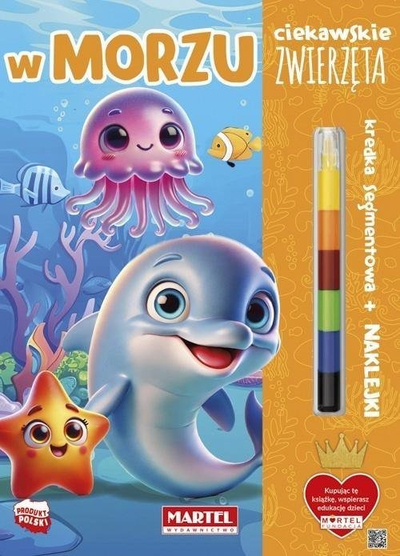 Libër me ngjyrosje me bojra e ngjitëse Curious Animals In the Sea, format i madh, për kalamaj