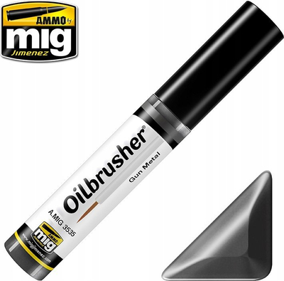 Bojë vaji modelimi Ammo by Mig Oilbrusher Gun Metal, 10 ml, gri metalike