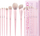Set furçash make up Jessup, 14 copë, fibra sintetike vegane, rozë