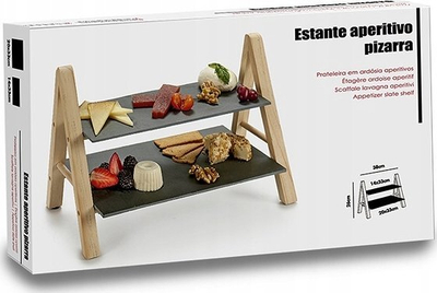 Set për servirje Bigbuy Home Slate, 20 x 27.5 x 38 cm, gri e errët