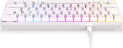 Tastierë mekanike Krux Qara 60%, 61 taste, RGB, e bardhë