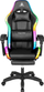 Karrige gaming Kruger&amp;Matz Warrior, LED RGB, mbështetëse këmbësh, e zezë
