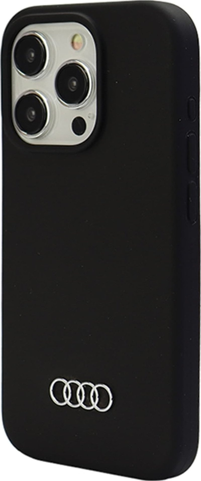 Kapak telefoni Audi Silicone Case për iPhone 15 Pro 6.1", silikon, i zi
