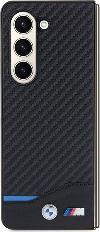Mbulesë telefoni BMW M Carbon Blue Line për Samsung Galaxy Z Fold5, PU, e zezë