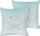Set me 2 jastëkë dekorativë katrorë, 45x45 cm, kadife, blu e çelët