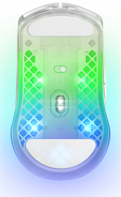 Maus SteelSeries Aerox 3 Wireless, Ghost Edition, transparent