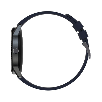Smartwatch G.Rossi SW018-5, orë e rrumbullakët me ngjyra, rrip silikoni, blu e errët