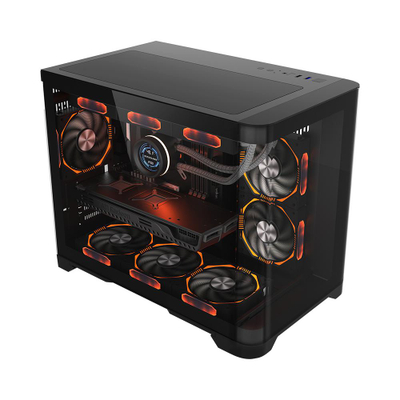 Kullof PC 1st Player UV6, cube tower, Micro ATX, e zezë