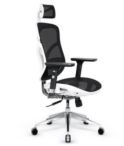 Karrige zyre Diablo Chairs V-Basic, ergonomike, e bardhë e zezë