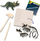 Set gërmimi dinosaurësh SES Creative 2 në 1 Triceratops, skelet dinosauri, për kalamaj