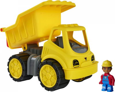Lodër kamion BIG Power Worker MIDI Tipper, me figurë, i verdhë