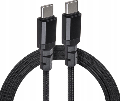 Kabllo karikimi Maclean MCE493, 2 x USB C, 15W QC 3.0, 1m, e zezë