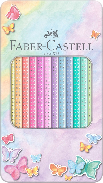 Сет боички Faber-Castell Sparkle Pastel, 12 парчиња, акварел, метална кутија