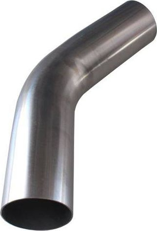 Gyp i përkulur inox 45°, 57mm, 40cm, argjendtë