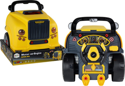 Lodër autobus Leantoys Bus Engine For Screwing, set montimi, e verdhë