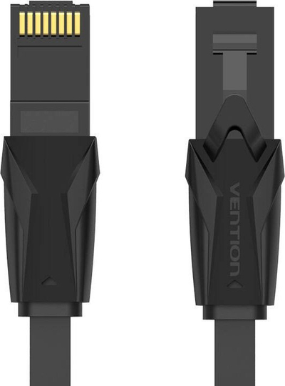 Kabllo interneti Vention Flat CAT6 UTP, 1.5m, e zezë