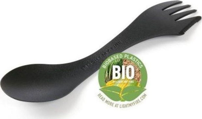Lugë pirun Light My Fire Spork Original BIO, bioplastikë, i zi
