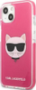 Mbulesë e fortë telefoni Karl Lagerfeld KLHCP13STPECPI, për iPhone 13 mini 5.4", koleksioni Choupette Head, fuchsia
