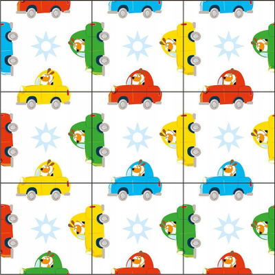 Сложувалка автомобилска Car Puzzle, 9 делови, шарена
