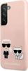 Kapak telefoni Karl Lagerfeld Silicone Iconic Karl &amp; Choupette, për Samsung Galaxy S22 Plus, rozë e çelët