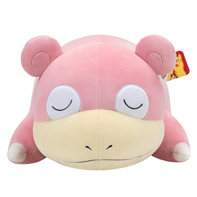 Lodër pelush Pokemon Slowpoke duke fjetur, 18", 46 cm, rozë