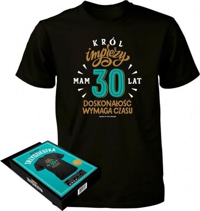 Bluzë T-shirt For Him 30, për 30 vjetor, madhësia XL, e zezë