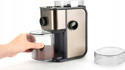 Mulli elektrik për kafe Black &amp; Decker ES9080020B, rregullim imtësie, çelik inox, ngjyrë argjendi
