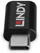 Адаптер USB Линди USB 3.2 Тип C во Тип C, Блокатор на податоци, 100W, бел