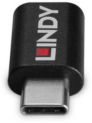 Адаптер USB Линди USB 3.2 Тип C во Тип C, Блокатор на податоци, 100W, бел