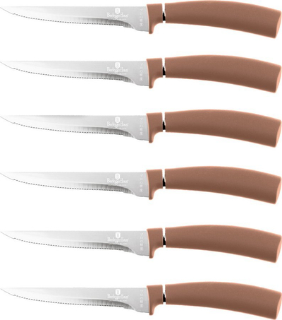 Set thikash bifteku Berlinger Haus Rosegold Metallic Line BH-2811, 6 copë, çelik inox, rozë e artë
