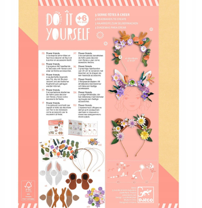 Set kreativ DIY për shiritë flokësh, 3 copë, për fëmijë, shumëngjyrësh