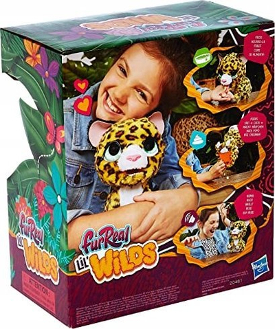 Lodër pelushi interaktive FurReal Lil’ Wilds Lolly leopardi i vogël, 35 zëra e lëvizje, për kalamaj 4+