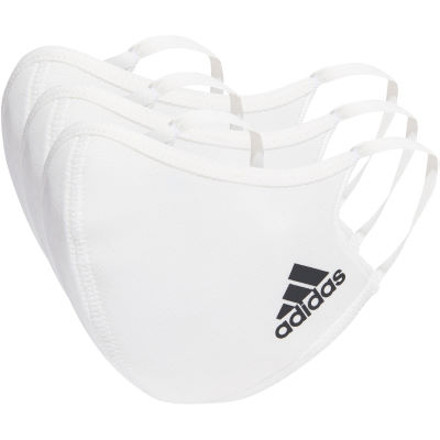 Maskë fytyre Adidas Performance, 3 copë, për meshkuj, e bardhë