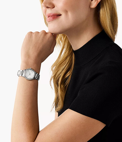 Orë dore për femra Michael Kors Sage MK4824, e argjendtë