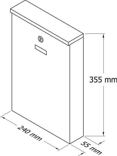 Kuti poste PD 955, 355 x 240 x 50 mm, hekur i galvanizuar, antracit