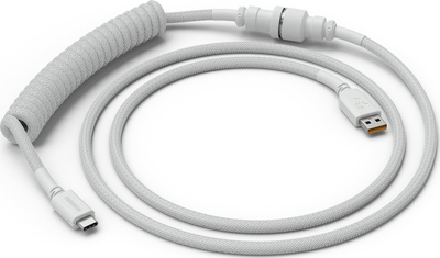 Kabllo USB Glorious GLO-CBL-COIL, USB-A me USB-C, 1.36 m, e bardhë