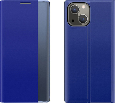 Kuti mbrojtëse flip Hurtel Sleep Case për iPhone 13, me kapak Smart Cover, blu