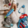 Lodër set veteriner Woopie Deluxe PetCare, 15 pjesë, mace pelushi gri, çantë blu
