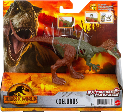 Lodër dinosauri Jurassic World Extreme Damage, figurë aksioni, me efekte dëmtimi, shumëngjyrëshe