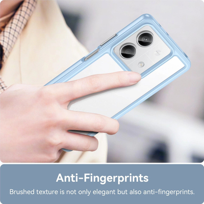 Maskë Outer Space për Xiaomi Redmi Note 13 Pro Plus, xhel TPU hibride, pjesa mbrapa transparente, blu e çelët
