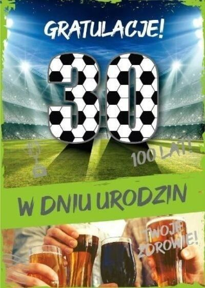 Kartë urimi Armin Style GM-815, 30-vjetori i ditëlindjes, futboll, shumëngjyrëshe