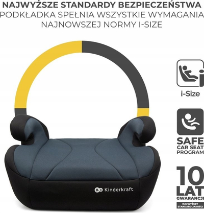 Sedilje ngritëse për kalamaj Kinderkraft I-BOOST, ISOFIX, i-Size R129, e zezë