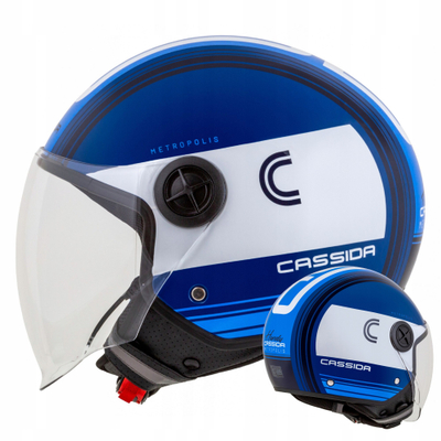 Helmetë moto Cassida Handy Metropolis 4 in 1, madhësia S, ECE 22.06 DOT, bardhë blu navy e zezë
