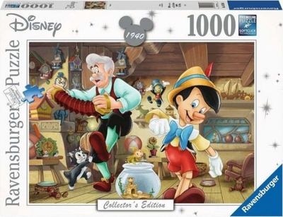 Puzzle Ravensburger Disney Collector's Edition Pinocchio, 1000 copa, 70 x 50 cm, me ngjyra