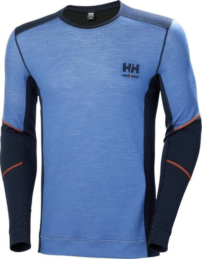 Bluzi termik Helly Hansen Lifa Merino Crewneck, me mëngë t’gjata, për burra, blu S
