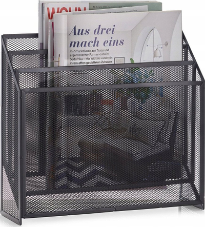 Mbajtëse gazete Zeller Newspaper Stand Mesh, metal, e zezë