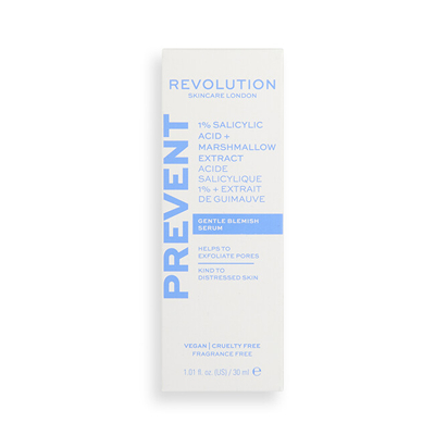 Serum anti-skuqje Revolution Skincare 1% Acid salicilik + Ekstrakt Marshmallow, 30 ml
