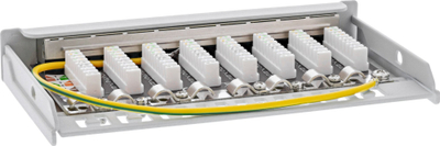 Patch panel InLine Cat.6A, 8 porta, 0.5U, gri